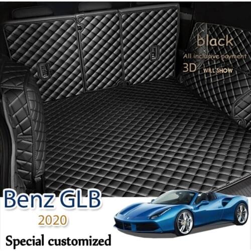 Leather Car Trunk Mat For Mercedes-Benz GLB 2020 5 Seats Cargo Liner Accessories Interior Boot