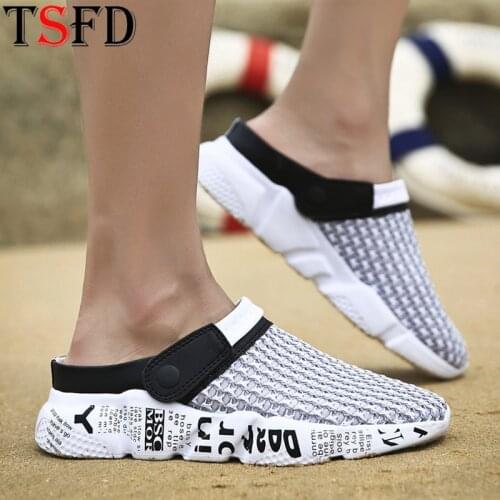 Beach Sneakers Comfort Half Shoes Casual Man Shoe Fashion Slip-on Shoes Large Sizes Couple Shoes Fashion Wading Flat Footwear S4
