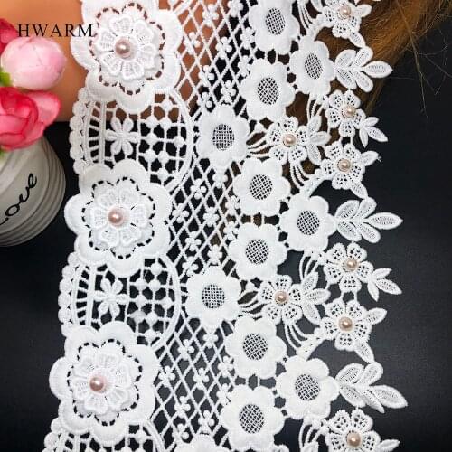 3m New Spot White Milk Silk Embroidery Water Soluble 3d Lace Fabric Hollow Bar Code Clothing Curtain Dress Accessories Sewing