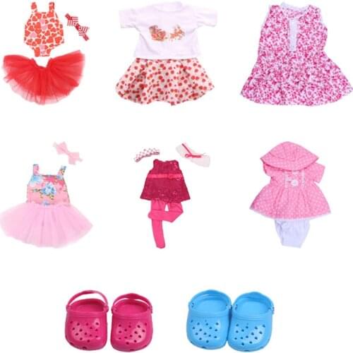 Doll Dresses Clothes And Doll Shoes For 18 Inch And New Born Baby Generation Birthday Girls Toy Gifts