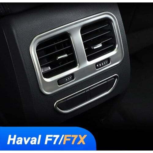 Lsrtw2017 Car Rear Armrest Air Vent Outlet Frame Button Trim Sticker for Haval F7 F7x 2019 2020 2021 Accessories Auto Styling