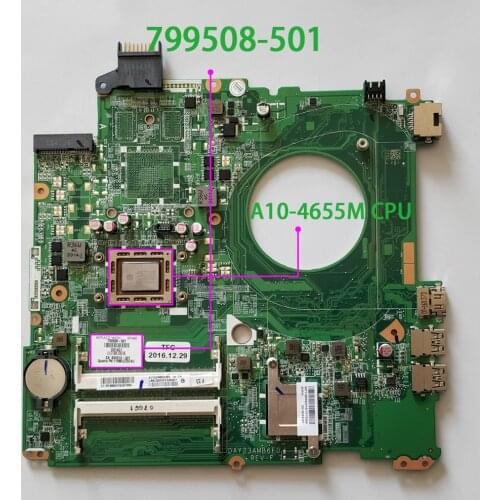 799508-501 799508-001 DAY23AMB6F0 UMA w A10-4655M CPU for HP Pavilion 15Z-P 15-P Series Laptop Motherboard Mainboard Tested