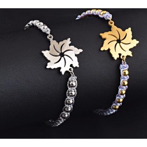 Fashion Stainless Steel handmade tassels bangle knitted tassel beaded adjustable stretch bracelet wholesale&dropship Jewelry