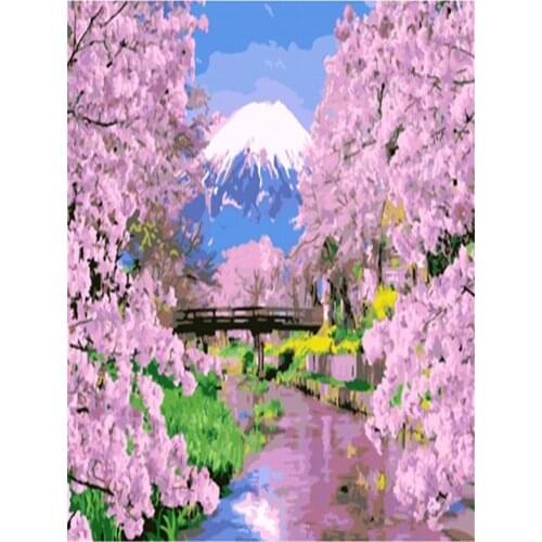 Landscape Scenery DIY 11CT Cross Stitch Embroidery Kits Needlework Craft Set Printed Canvas Cotton Thread Home Wholesale