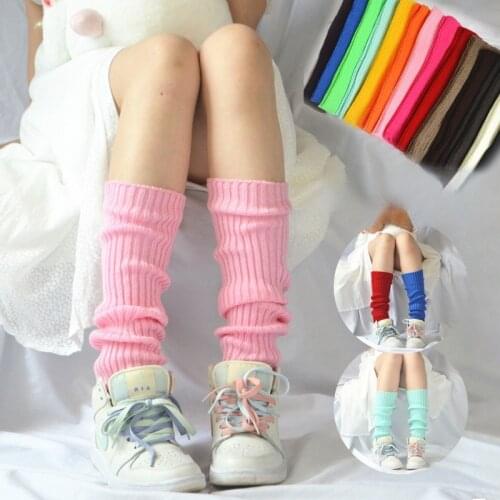 NEW Korean Candy Color Sweet Girl Leg Warmers Knitted Foot Cover Women Solid Color Autumn Winter Stylish Elastic Long Tube Sock