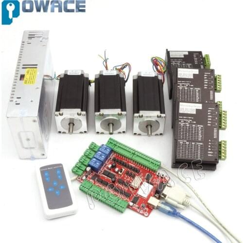 New products! 3 Axis USBCNC NEMA23 425oz-in,112mm,3A Dual shaft stepper motor & FMD2740C Driver 4A 24V/DC CNC controller kit