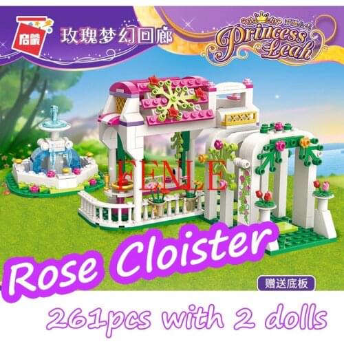 ENLIGHTEN Girls Princess Rose Dream Gallery Garden Building Blocks Sets Bricks Model Kids Gift Toys Compatible Friends