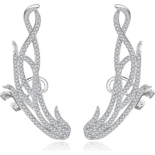 Luxury Original Design Special line shape Stud Earrings With Marquise Cut CZ Micro Earrings Brand Jewelry Women Boucle D'oreille