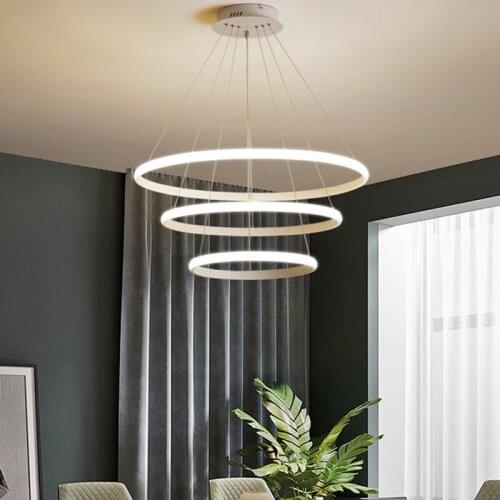 Modern led chandeliers living room decor circle chandelier lighting lustre ring lamp bedroom dining kitchen light bar iluminador
