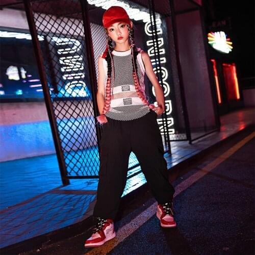 2021 New Jazz Dance Costumes For Girls Modern Dance Hip Hop Clothing Children Performance Costumes Street Dance Outfits DN8590