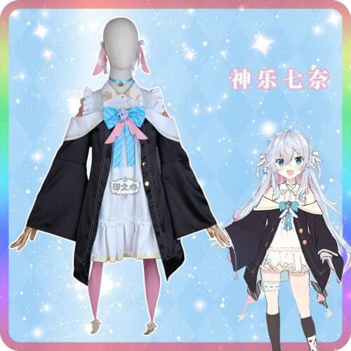 VTuber Hololive Figure Kagura Nana Lovely Lolita Dress Uniform Cosplay Costume Halloween Suit For Women Outfit New 2020