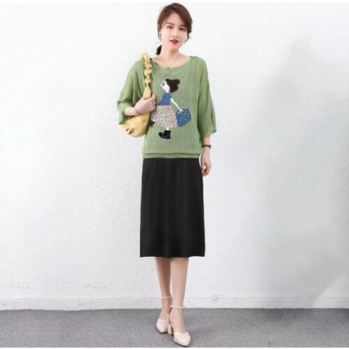 Women Summer Thin Long Dress With Hollow Out Pullover Tops Female Slim Dresses Thin Casual Summer Sets