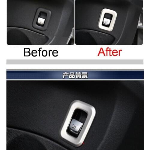 1 PCS Car New DIY Stainless Steel Trunk Switch Light Box Cover Case for Benz C Grade 2015 C180 C200l C300l Part Accessories