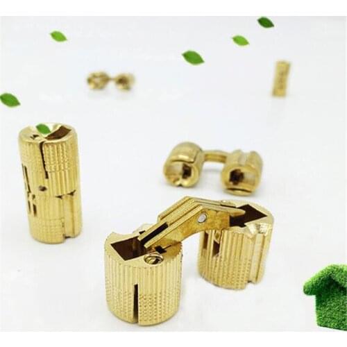 1PCS Copper Straight Hinges Bucket Dark Hinge Cylinder Small Hinges Hide Hidden Bucket Cabinet Door Furniture Hardware Wholesale
