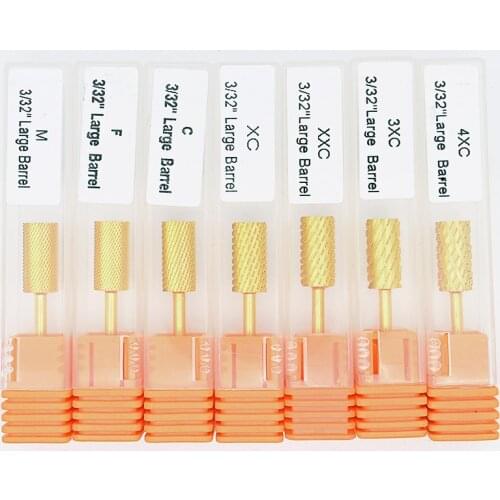 1pc Pro Electric Gold Carbide Nail Art Bit 3/32''Nail Drill Bits Polish File Broach Smooth Top Manicure Tools High-quality TH22