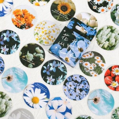45 pcs/box Flower collection Decorative Stationery Planner mini Round Stickers Scrapbooking DIY Diary Album Stick Lable