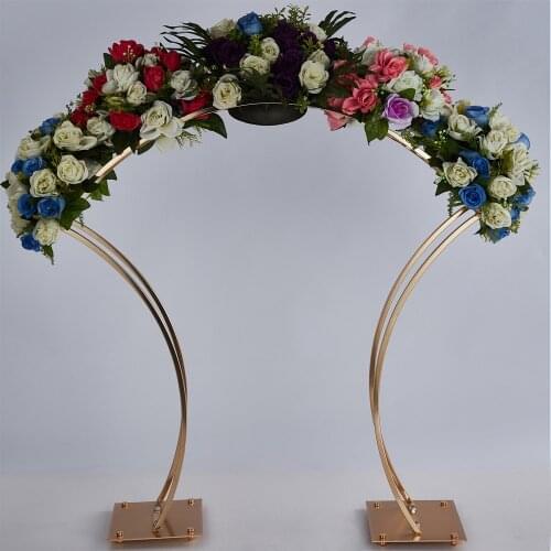 5PCS New Style Flower Rack Gold Arch Stand Road Lead Wedding Centerpiece Flower Rack For Event Party Decoration