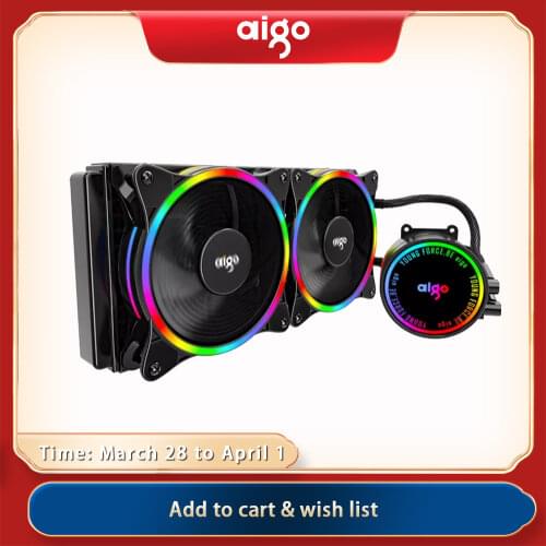 Aigo Liquid Water Cooling CPU Cooler rgb Heatsink Integrated Radiator PC computer Case 120mm fan LGA 2011/1151/1155/AM3+/AM4 AMD