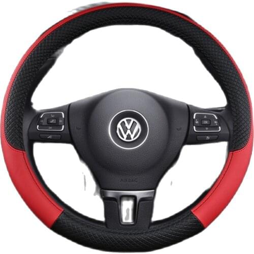 Car Steering Wheel Cover Skidproof Auto Steering- wheel Cover Anti-Slip Universal Embossing Leather Car-styling