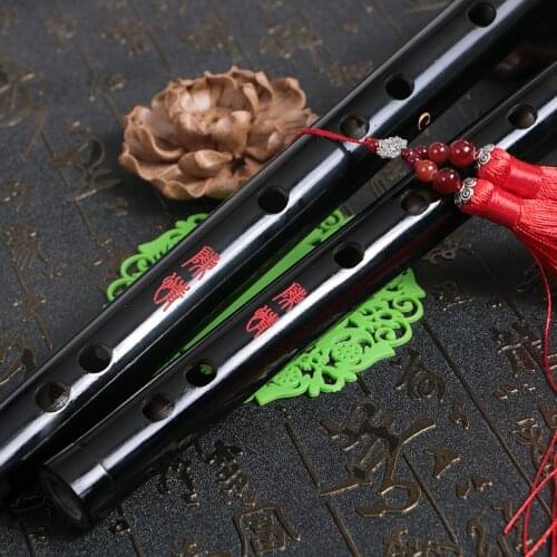 Chenqing Bamboo Flute black Chinese Traditional Dizi Student Musical instruments C D E F G Key Professional Transversal Flute