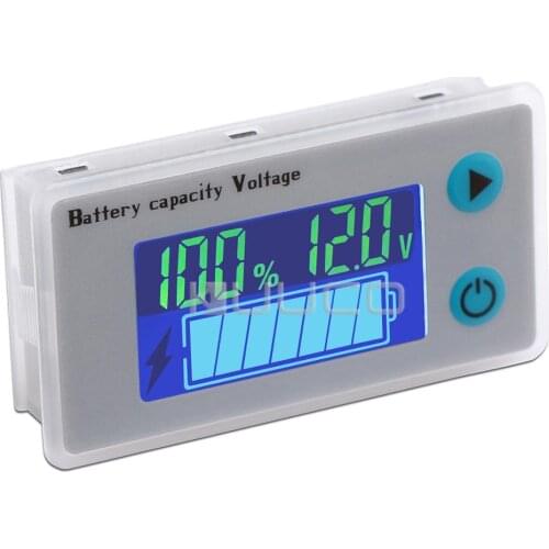 Digital Battery Indicator 12V 24V Voltmeter Battery Capacity Monitor Temperature Display Meter Panel 10-100V Battery Detector