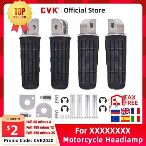 CVK 1Pair Aluminum Alloy Anti-Skid Black CNC Folding Foot Pegs Pedal Rest Front and Rear Footpegs Footrest For YAMAHA FZ6N