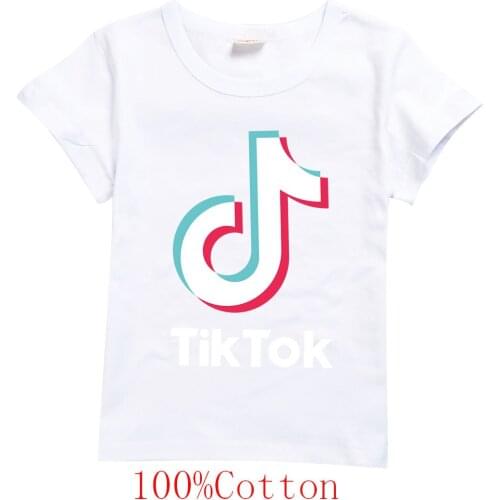 Kids Tik Tok Costume for Boys Girls T-shirt Pure Cotton Short Sleeve Tees Cartoon Clothing Casual Tshirt O-neck Tops