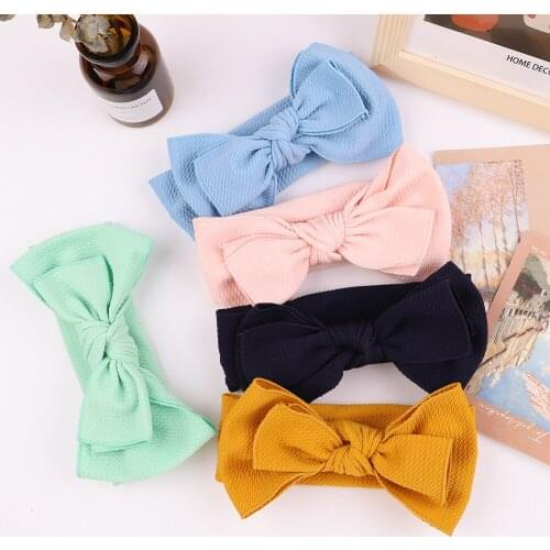 Double Layer Solid Color Handmade Bows Baby Hairband Comfortable Soft Elastic Traceless Headband Infant Headwear Birthday Gifts