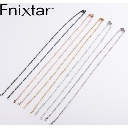 Fnixtar 10Pcs/Lot 45cm 2mm Thickness Cable Chains Neckalce Stainless Steel Chain Neckalce For DIY Jewelry Making Bracelets