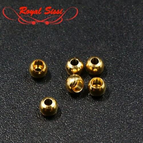 Royal Sissi 40pieces/set 2/2.5/3.5mm fly tying brass head Beads Bugger flies metal Head chironomid larva head Fly Tying Material