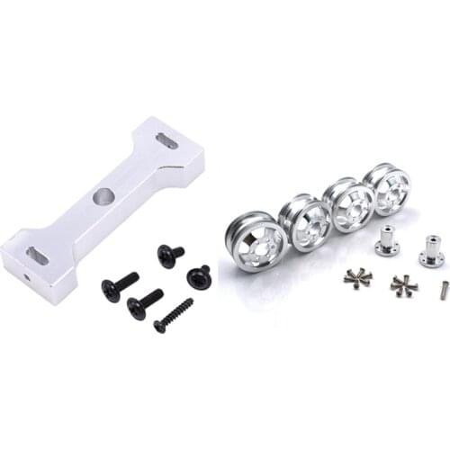 Metal Beam Center Fixed Cooler Suit Mount Seat with Metal Shock-Proof Wheel Hub Rim,for WPL C14 C24 B14 1/16 RC Car