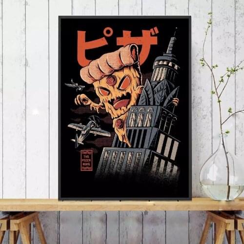 HD Prints Canvas Wall Art PIZZA KONG Painting Modular Pictures Cartoon Monster Cool Home Decoration Poster Living Room Framework