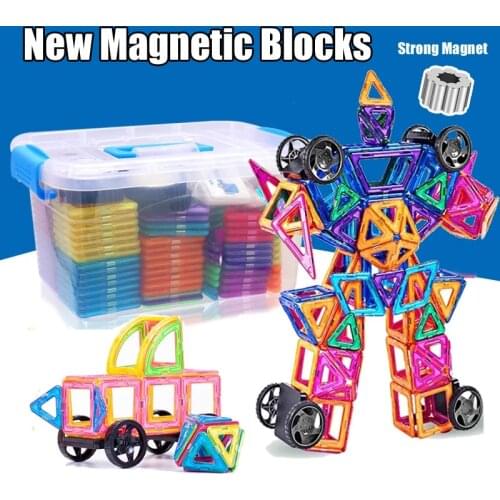 New Magnetic Designer Construction Set Magnetic Building Blocks Plastic Magnet Blocks Educational Toys For Kids Gifts
