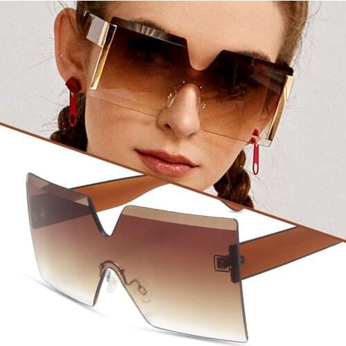 Personalized Sunglasses Square Oversized Classic Polarized Glasses Fashionable Rimless Sun Glasses for Women and Men MC889