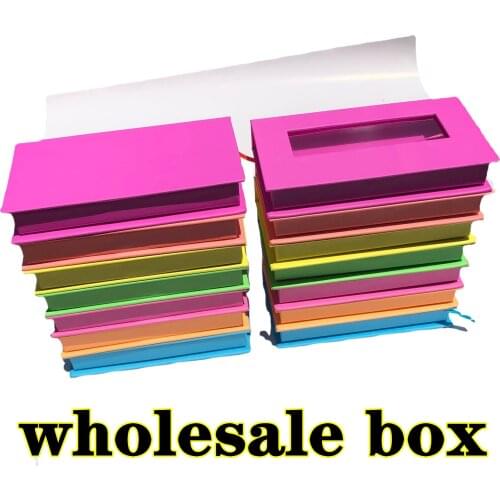 Rectangle Box NEW Design Eyelash Yellow Blue Packaging Box Wholesale Lashes Boxes Empty Eyelash Package Boxes Case 8-25mm Lashes