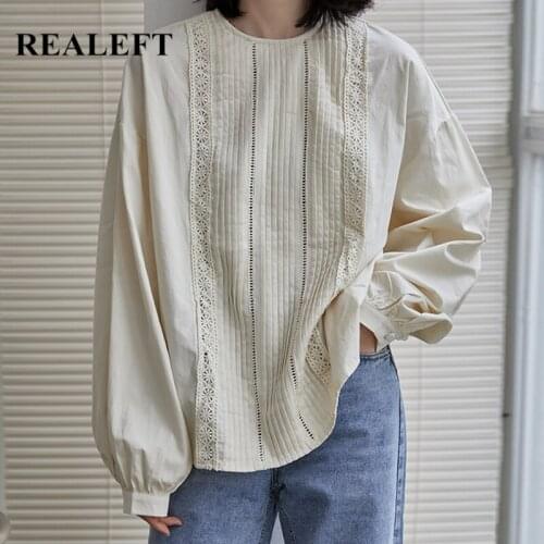 REALEFT White Blouses