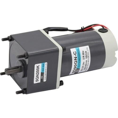 12V24V DC Gear Motor, 90W Slow Gear Motor, Speed Control CW/CCW Miniature Motor, 5D90GN-C