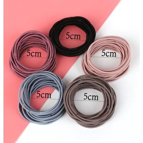 2018 New Fashion 100pcs/lot 5CM Size Thin Elastic Rubber Bands Korean Style Basic Girl Women Headwear Hair Accessories Tie Gum
