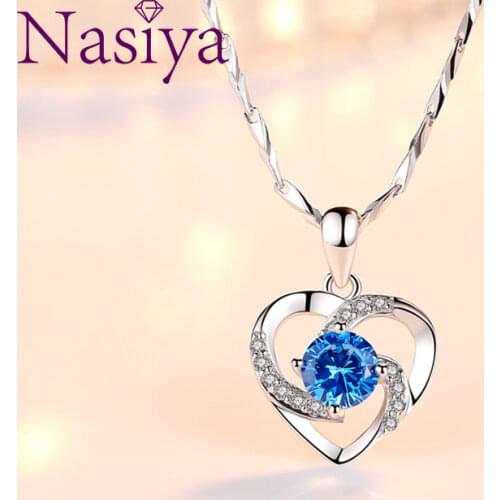 Romantic Love Wedding Necklace Silver Pendant Necklace for Women Jewelry Anniversary Gift Valentines Day