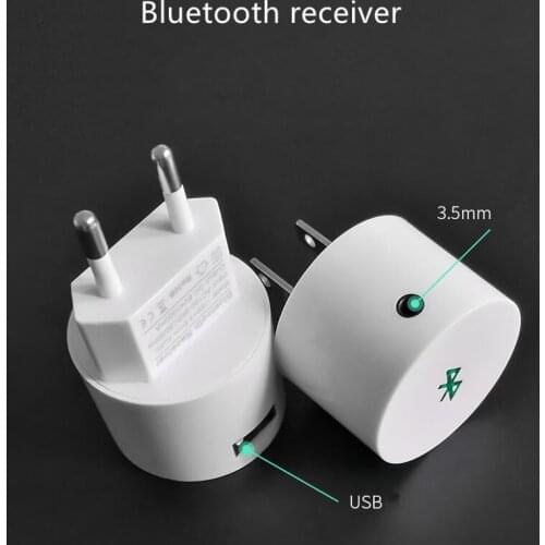 USB Wall Charger AC 110V 220V Audio Adapter Wireless Bluetooth Receiver Adapter 3.5MM AUX V5.0 Audio Music Receiver EU US Plug
