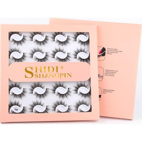 SHIDISHANGPIN 3/20 pairs natural long false eyelashes fluffy soft 3d mink lashes handmade dramatic volume fake eyelash faux cils