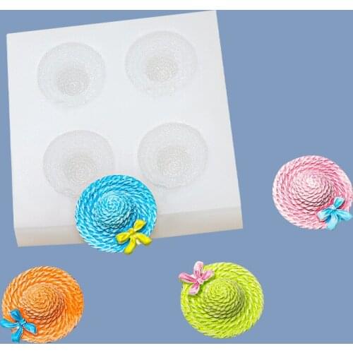 Four Straw Hat Cake Silicone Mold Biscuit Jelly Pudding Chocolate Mold Baking Tool