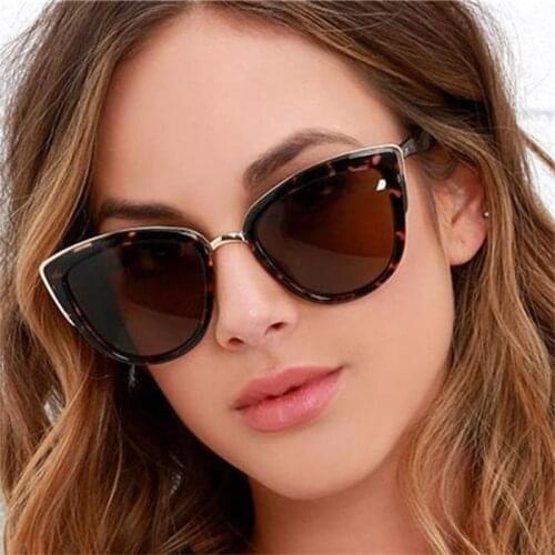 Tortoise Cat Eye Sunglasses Women Trendy 2020 Fashion Brand Designer Mirror Pink Sun Glasses Female Gigi Street Style UV400