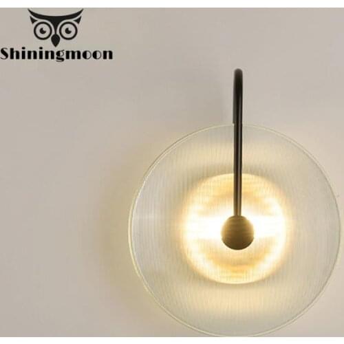 Modern Iron Glass LED Wall Lamps for Indoor Decor Wall Sconce Lamp Bedside Aisle Wall Light Living Room Bathroom Light Fixtures