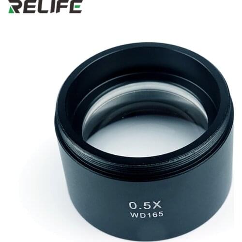 RELIFE 0.5X 0.7X Trinocular Stereo Microscope Auxiliary Lens Objective Glass Lens for Microscope Parts accessory Barlow Lens