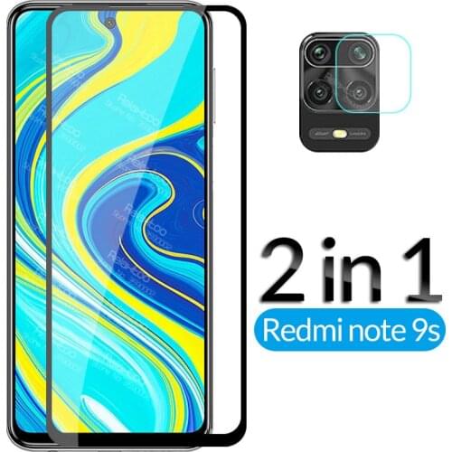 For xiaomi redmi note 9s Glass 2 in 1 camera lens protective Glass For xiaomi redmi note 9 pro max note9 s screen protector Film