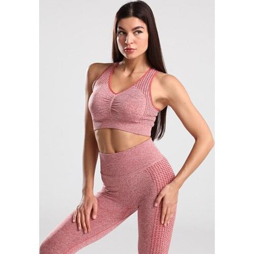 Women Sports Suits Yoga Sets Lifting Squat Gym Fitness Pants Leggings Bra Exercise Sportswear Clothes Sports Bra Activewear