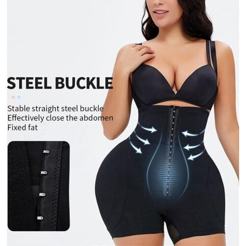Fake Ass Women Full Body Shaper Tummy Control Butt Lift Shapewear Bodysuit High Waist Lingerie Hip Pads Enhancer Booty Lifter