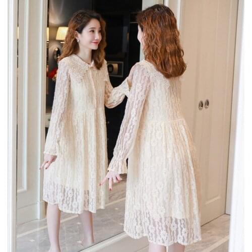 Envsoll Maternity Wear 2019 Maternity Dresses Spring Autumn Sweet Lace Dress Loose Maternity Clothes For Pregnant Women Dress