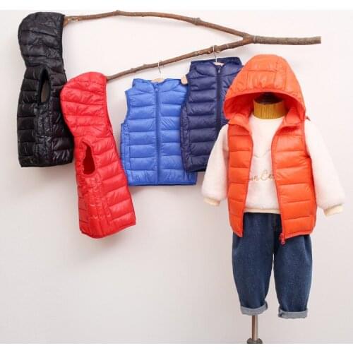 Kids Vest Childrens Girls Vest Hooded Jacket Winter Autumn Waistcoats for Boy Baby Outerwear Coats Big Teens girl clothes